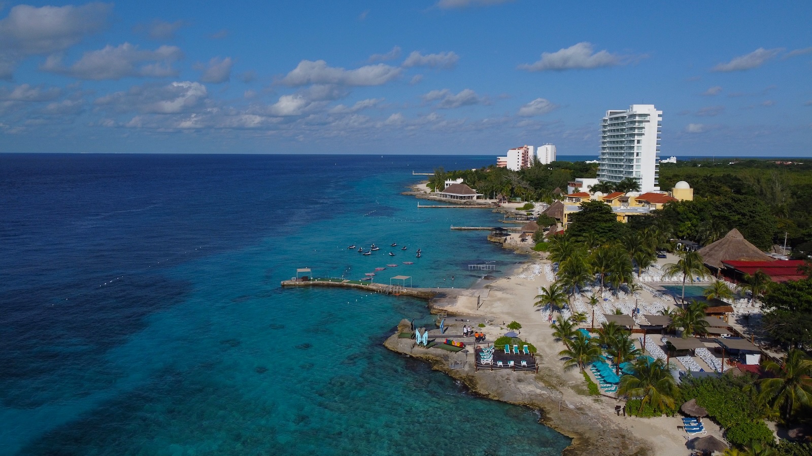 Untouched Cozumel beach with turquoise waves