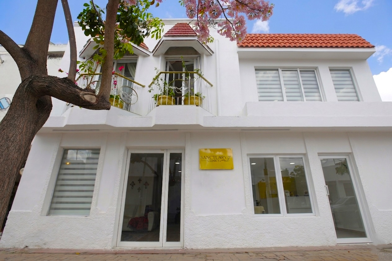 Exterior facade of Sanctuary Cozumel treatment facility